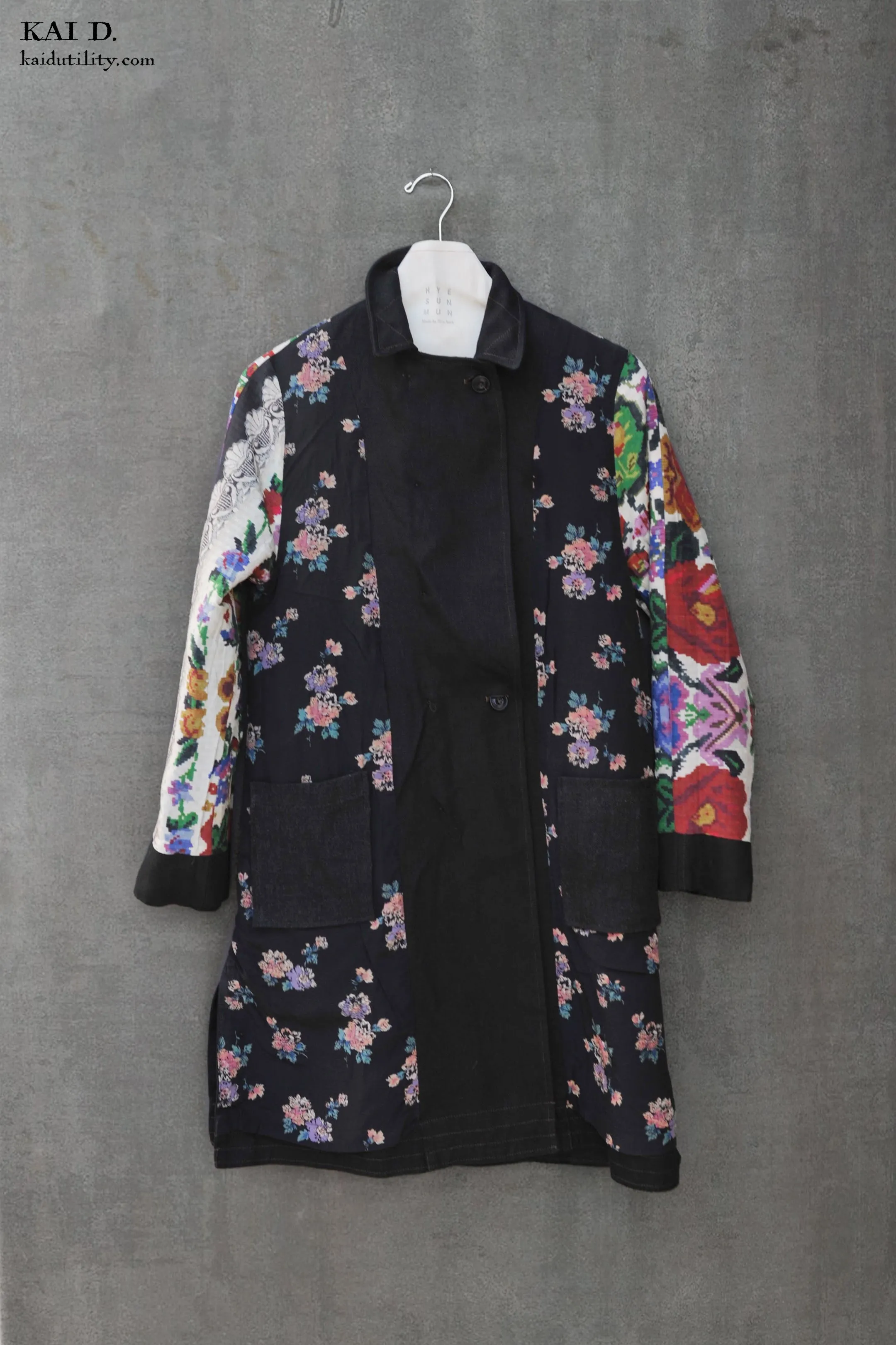 Keaton Trench Coat - Heavy Black Linen - S