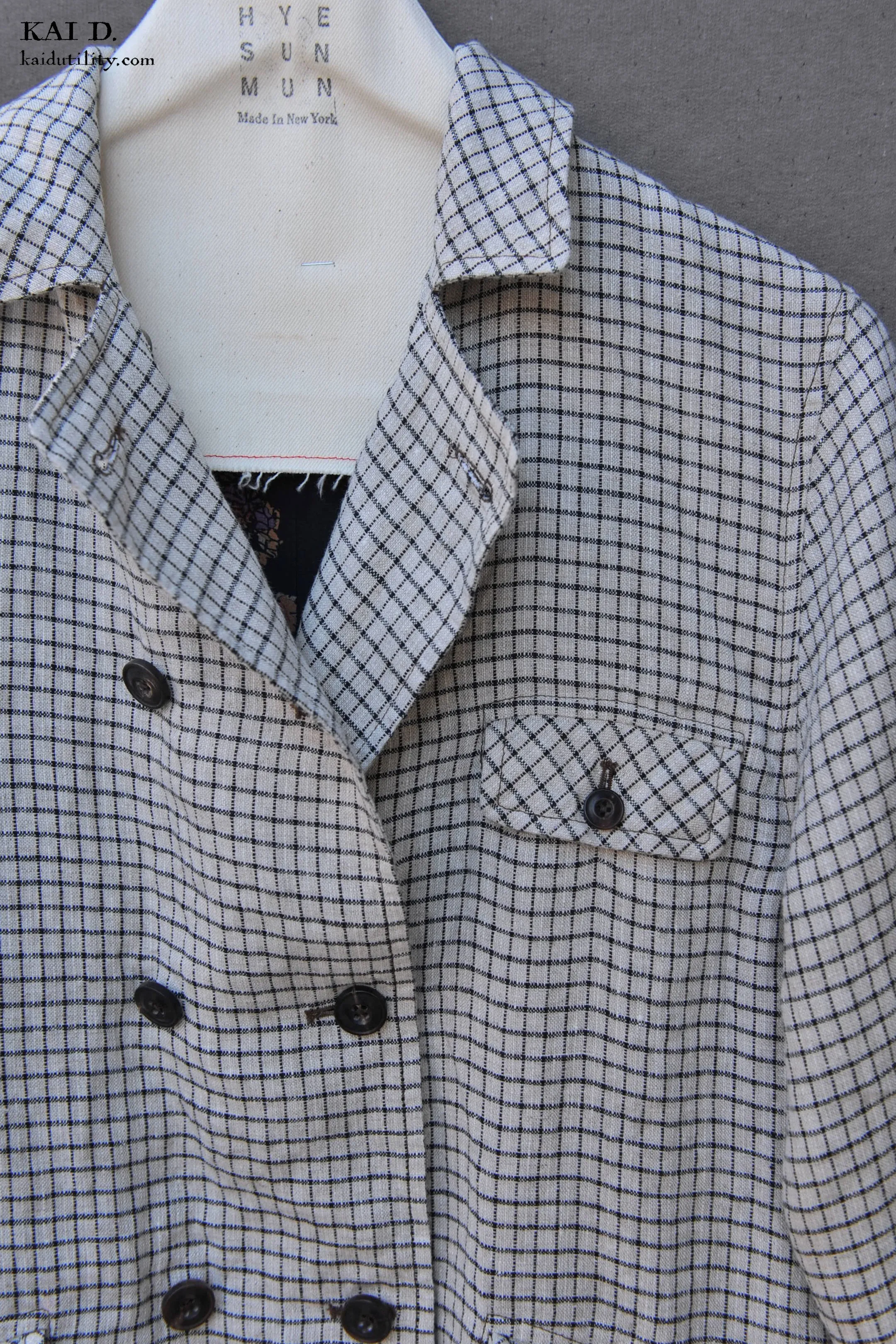 Keaton Trench Coat - Linen Check - XS