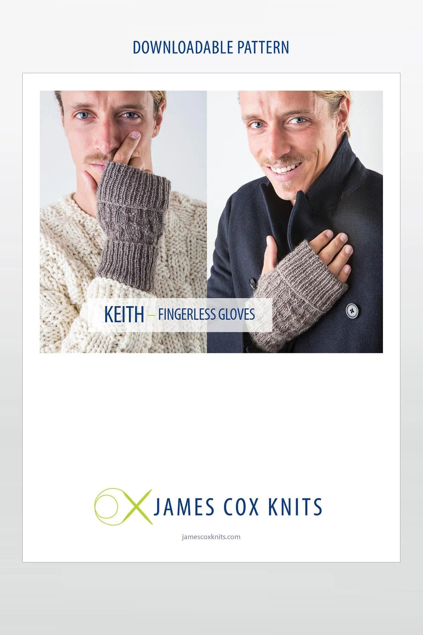 Keith Fingerless Gloves Designer Knitting Pattern