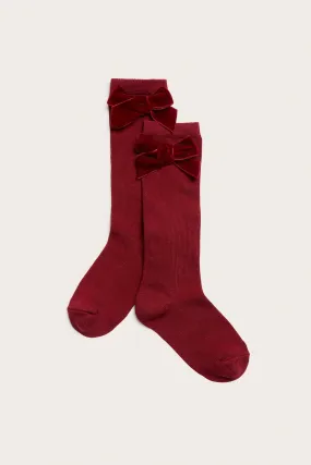 Kids' red knee-high socks