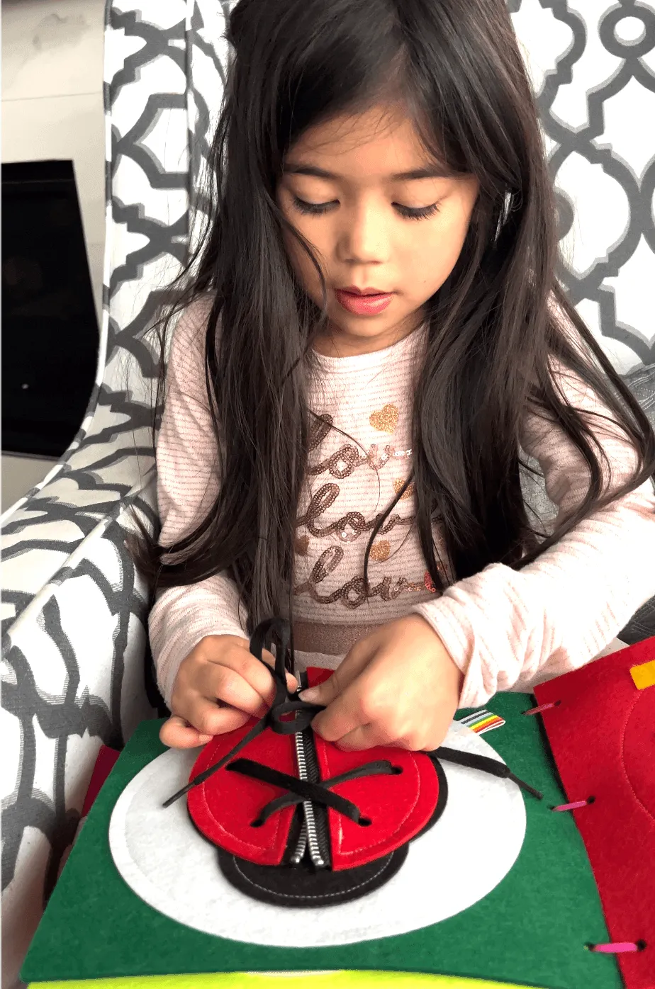 Ladybug Lacing Quiet Book Page