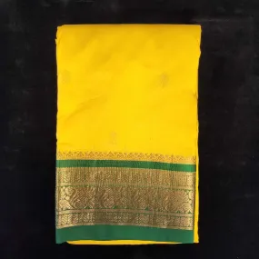 Lemon Yellow with Green | Dharmavaram Silk Saree No 123