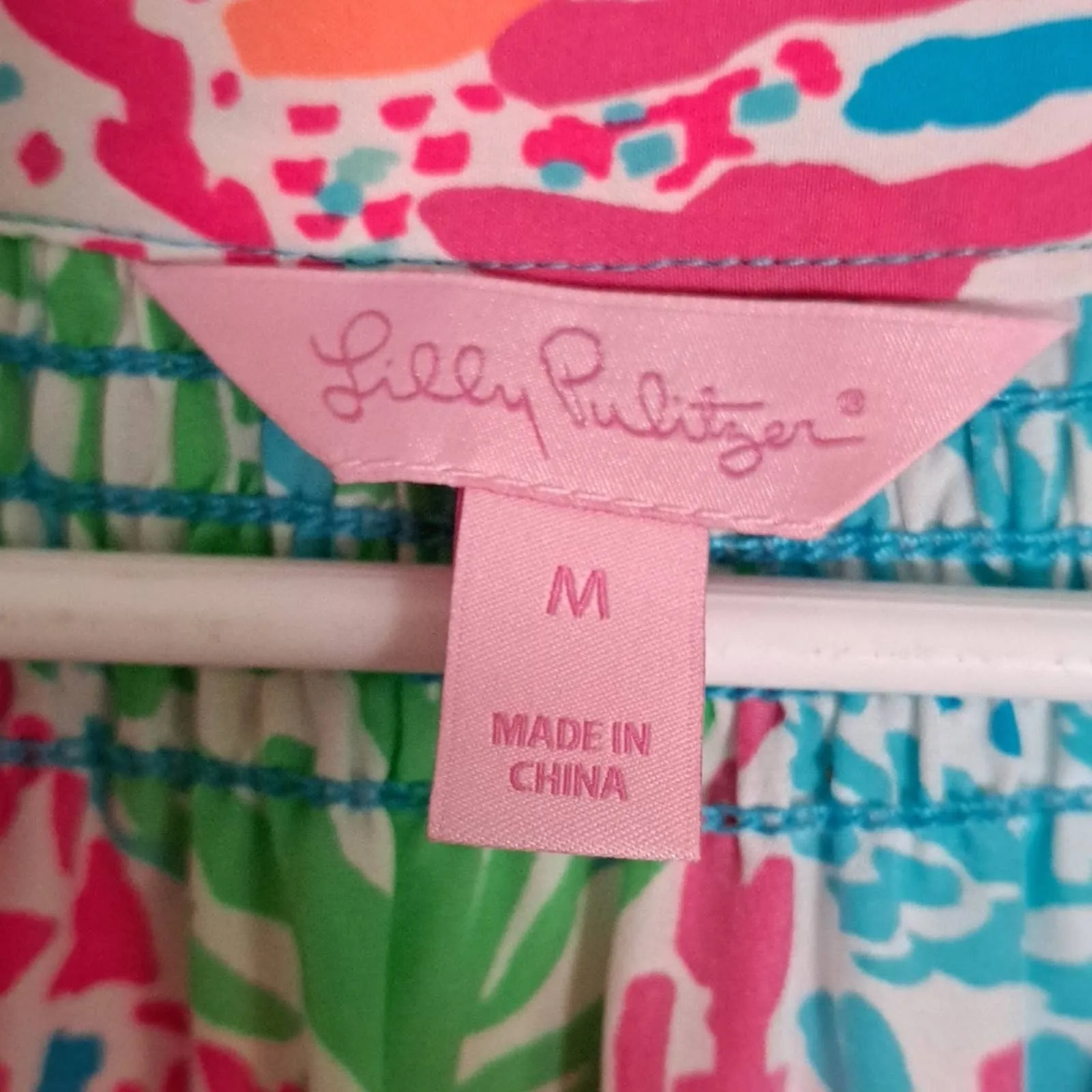 Lilly Pulitzer Elsa Agua Let's Cha Cha Holy Grail Silk Top
