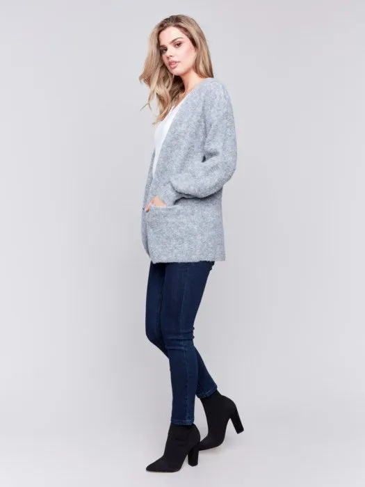 Long Sleeve Boucle Sweater Cardigan