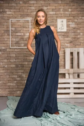 Loose Linen Maxi Dress