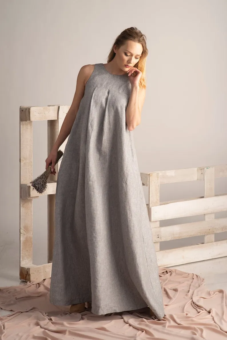 Loose Linen Maxi Dress