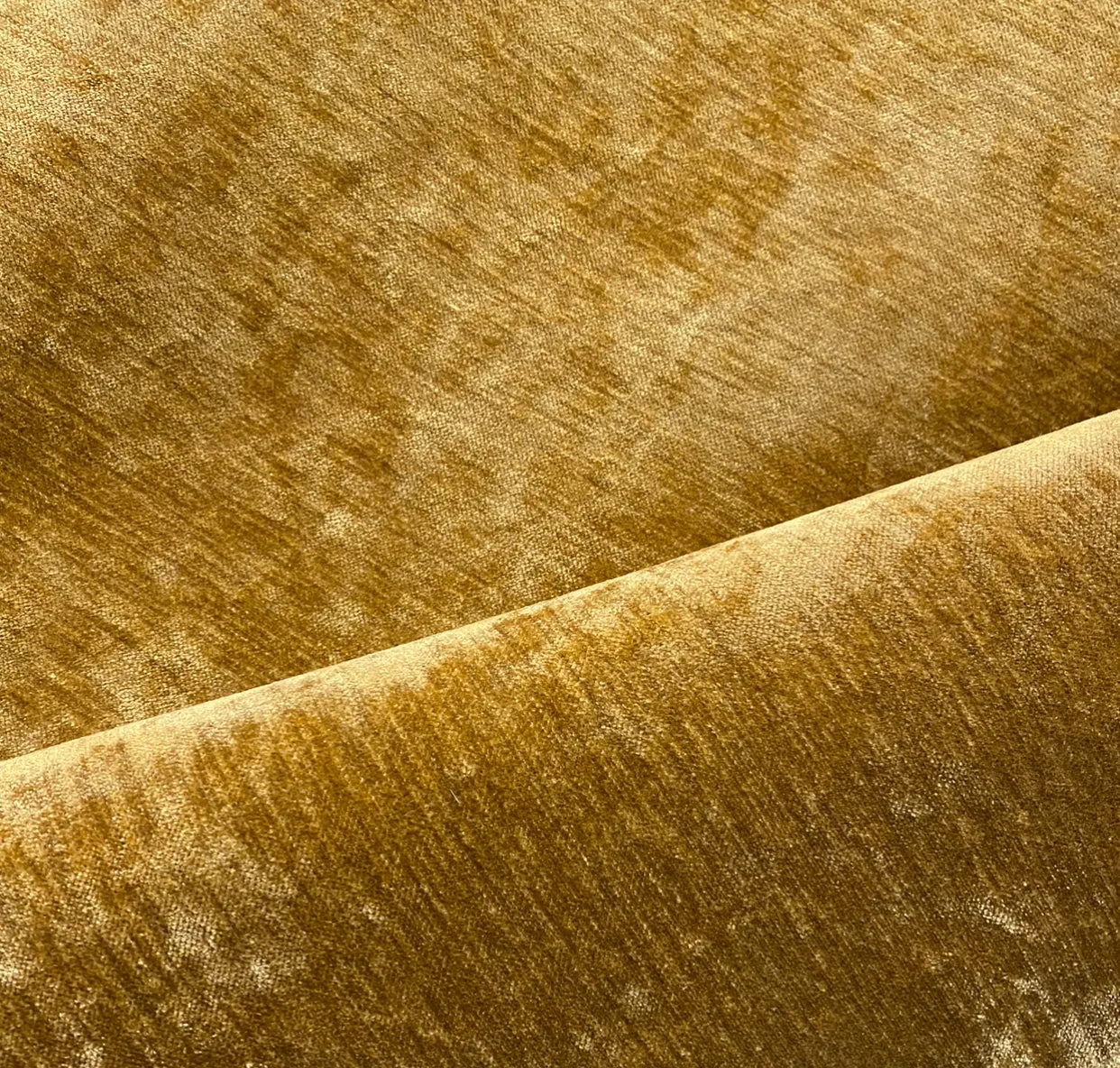 Lord Gideon Designer Antique Inspired Velvet Fabric - Honey - Upholstery