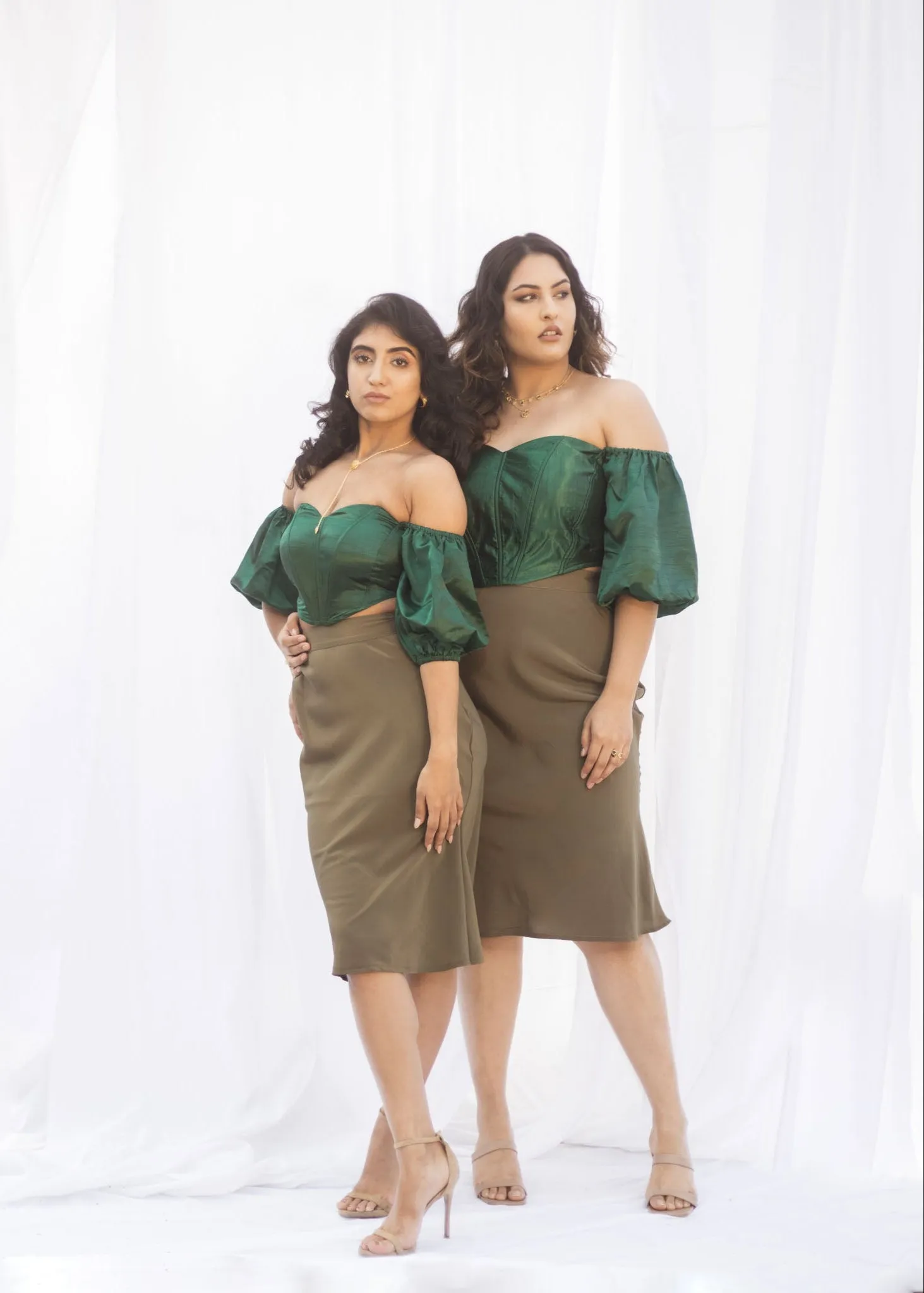 Loretta Emerald Silk Corset Top