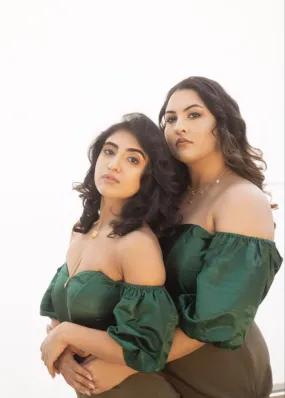Loretta Emerald Silk Corset Top