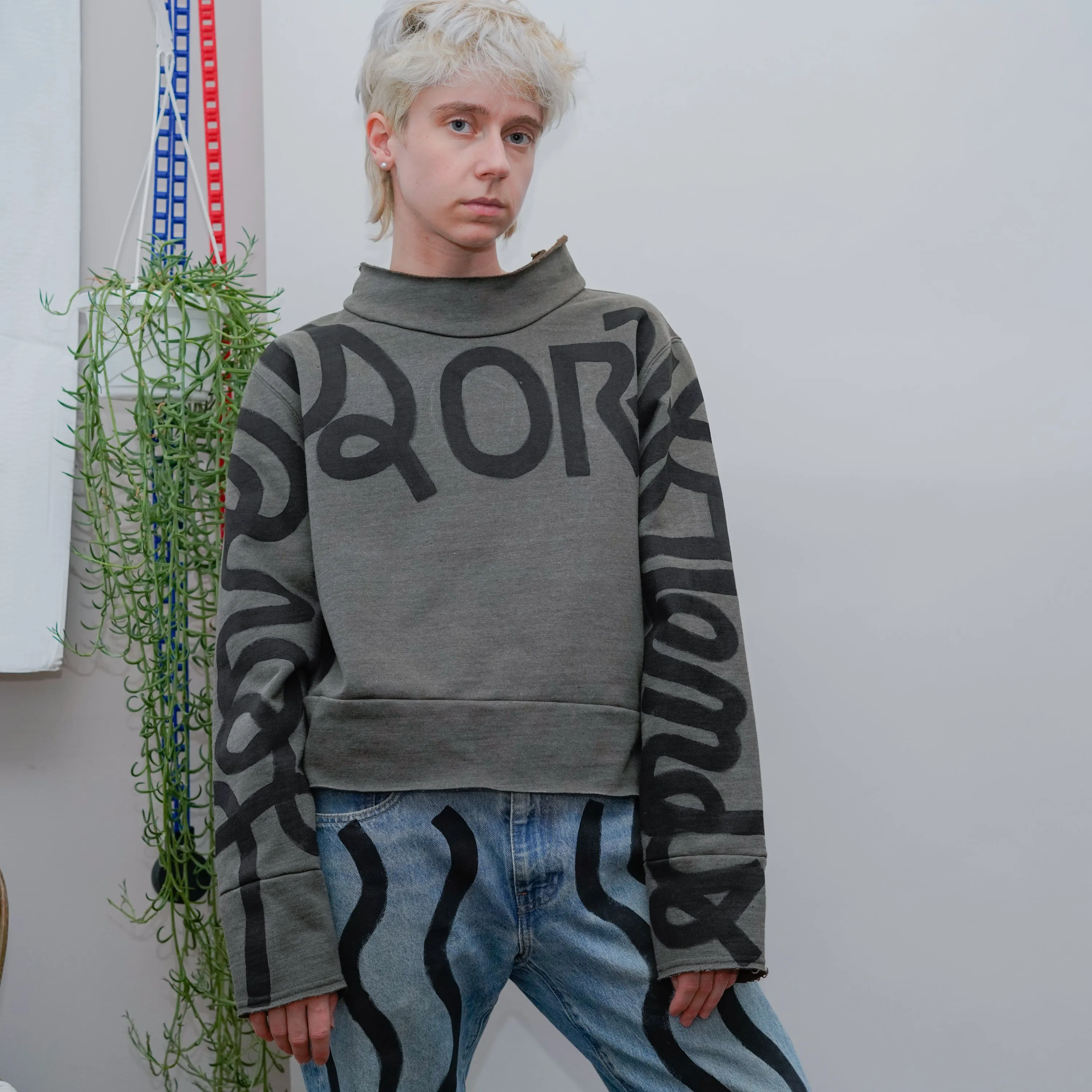 LOVERS OR?! FRIENDS mockneck sweatshirt