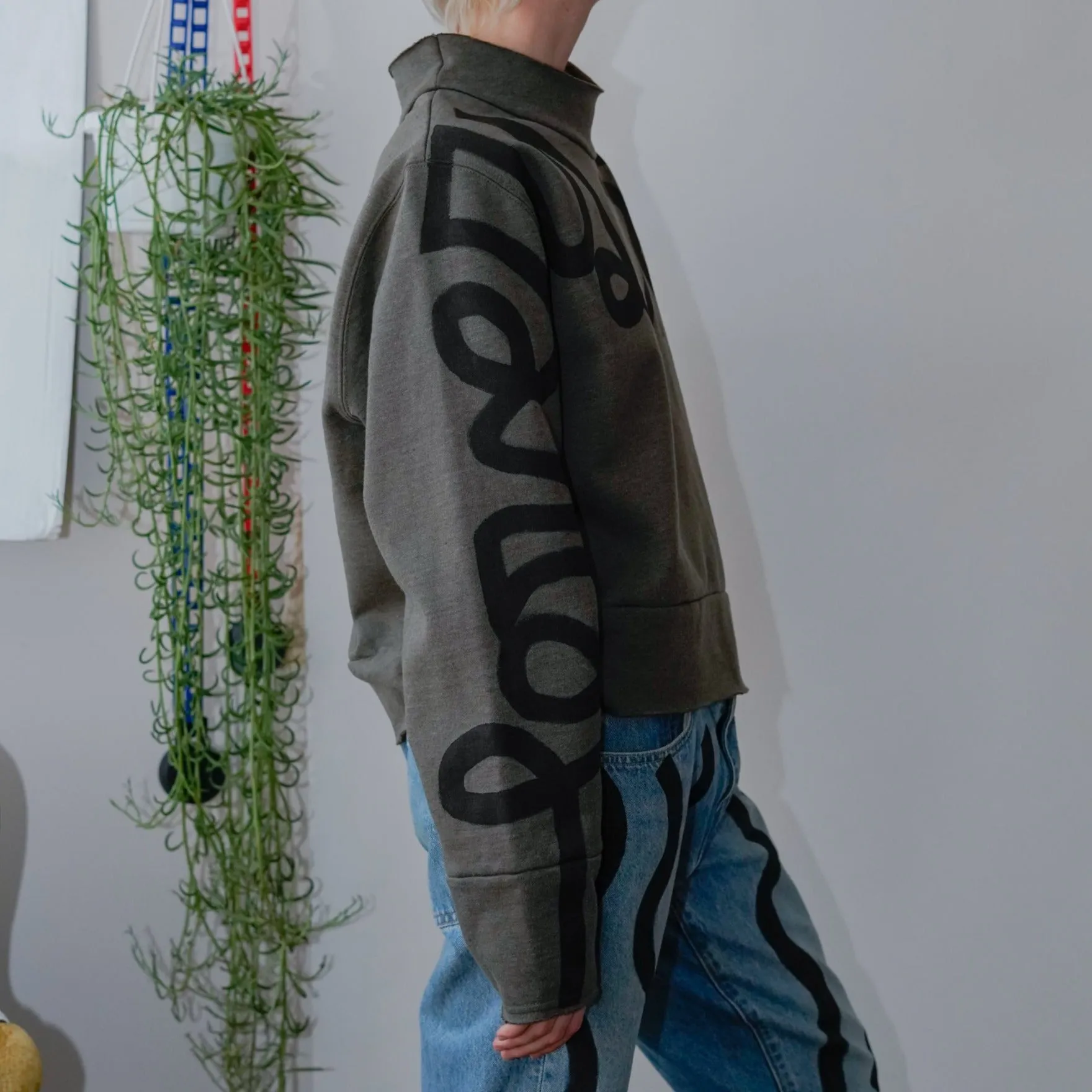 LOVERS OR?! FRIENDS mockneck sweatshirt