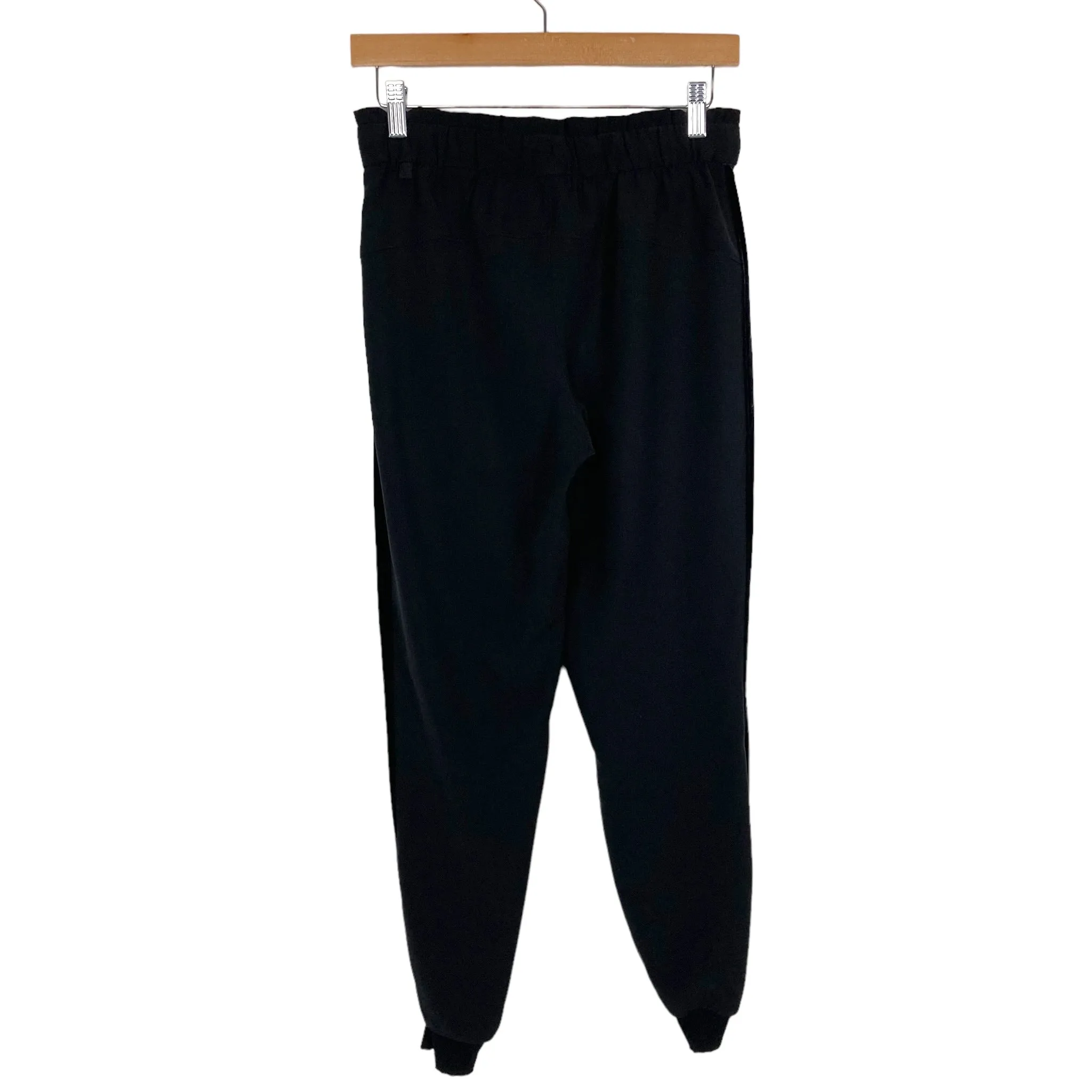 Lululemon Black Drawstring Waist Velvet Side Stripe Joggers- Size ~XS (Inseam 27”, see notes)