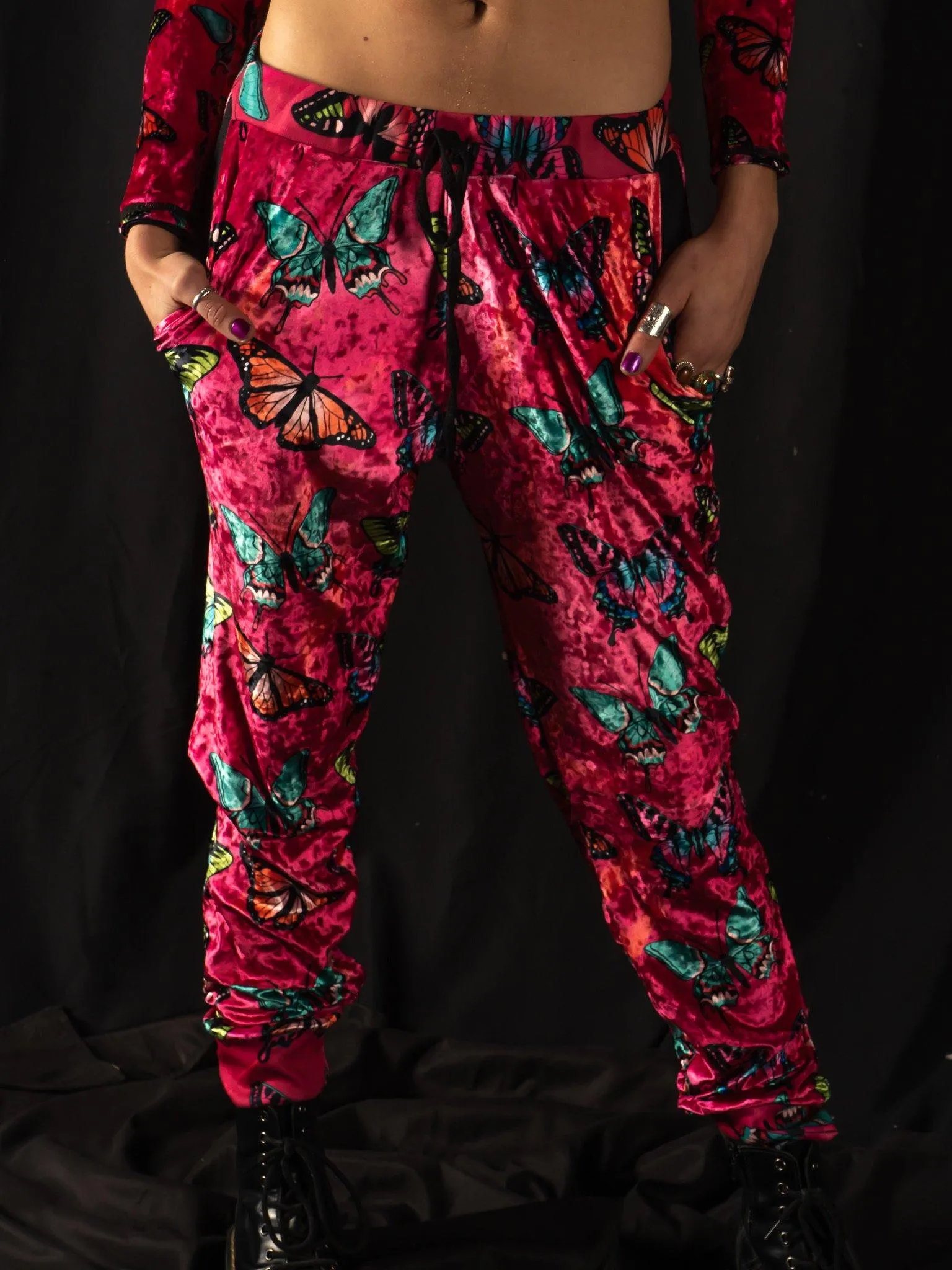 Maroon Butterfly Unisex Joggers