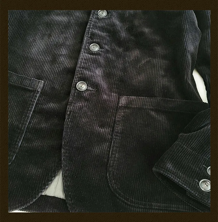 Men's Black Corduroy Brakeman Coat