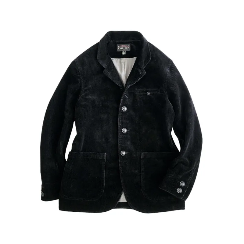 Men's Black Corduroy Brakeman Coat