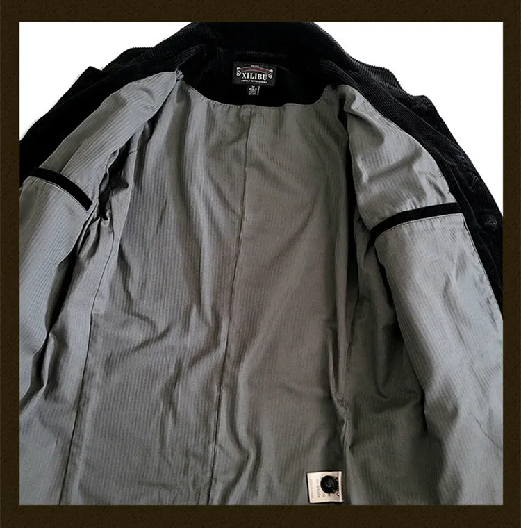 Men's Black Corduroy Brakeman Coat