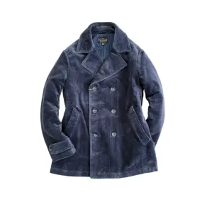 Men's Navy Corduroy Double Breasted Pilot Jacket