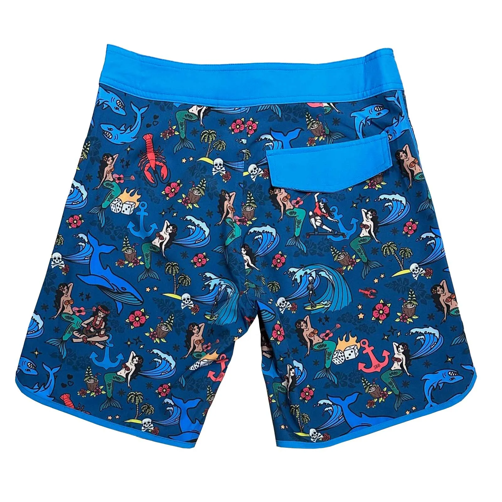 Men's Retro Piping Boardies: Beach Party