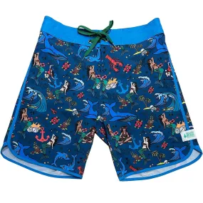 Men's Retro Piping Boardies: Beach Party