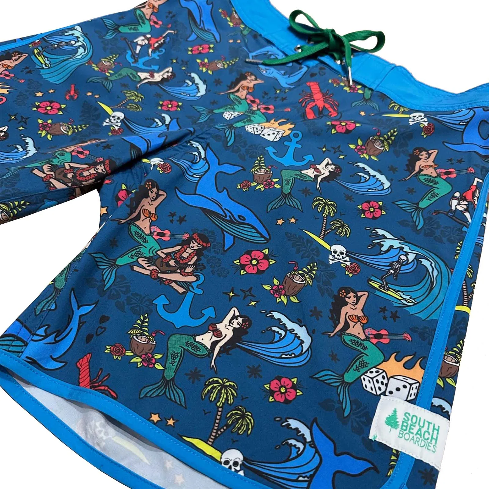 Men's Retro Piping Boardies: Beach Party