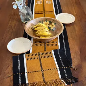 Mustard & Black Handwoven Tribe Inspired Table Runner