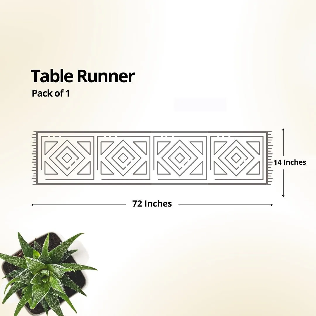 Mustard & Black Handwoven Tribe Inspired Table Runner