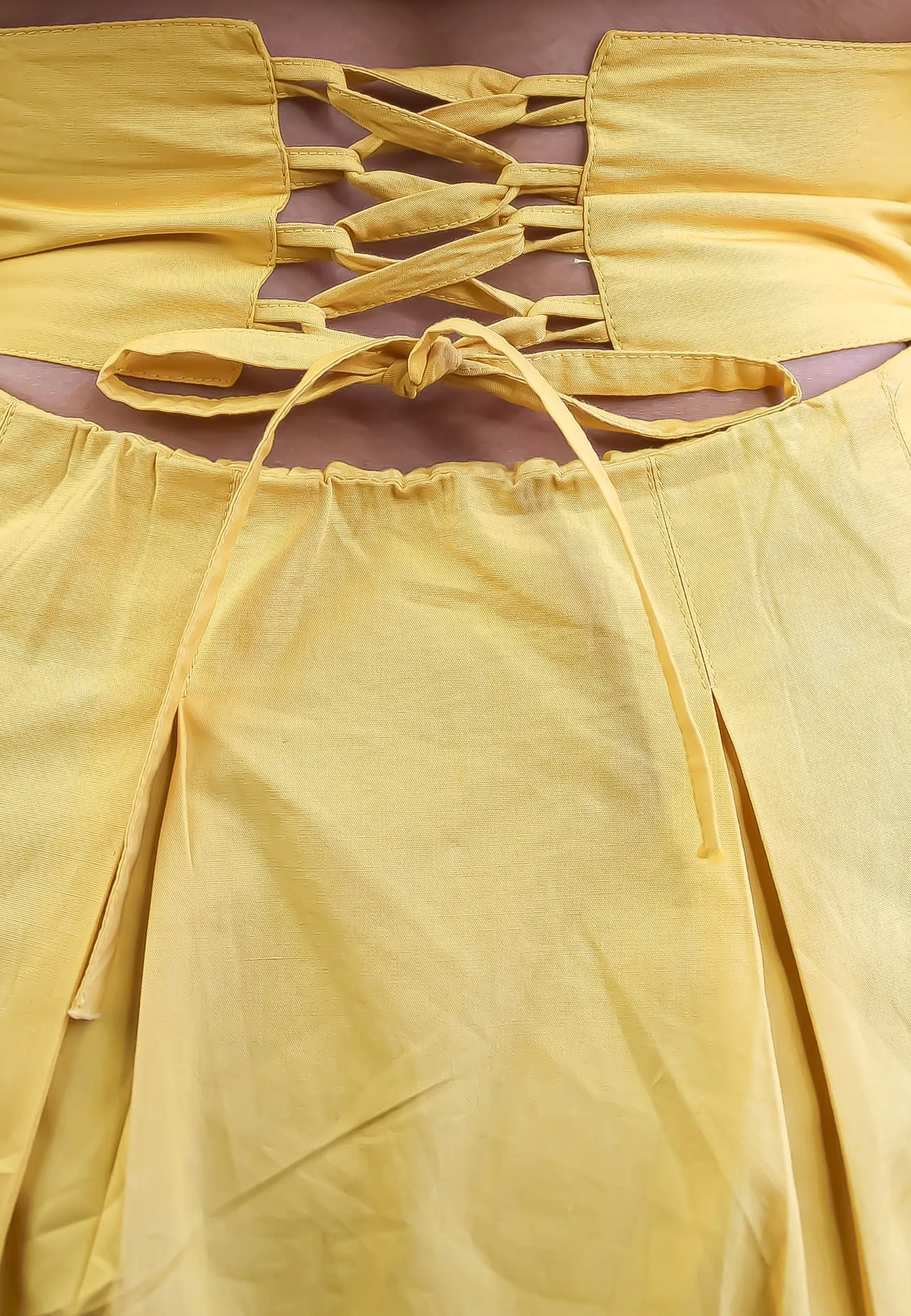 Mustard Corset Poplin Dress