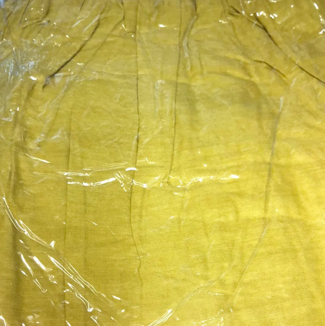 Mustard yellow 100% cotton sleeveless long dress with magic stretchable chest UK size 10-14