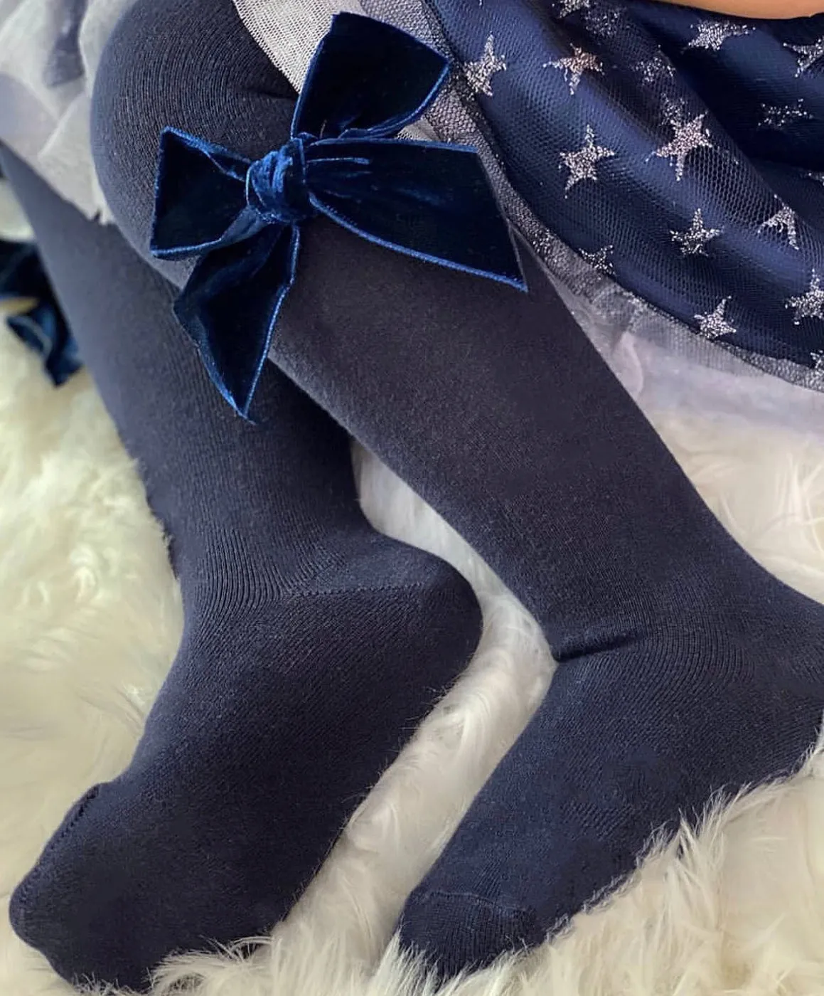 Nathalie Velvet Bow Tights