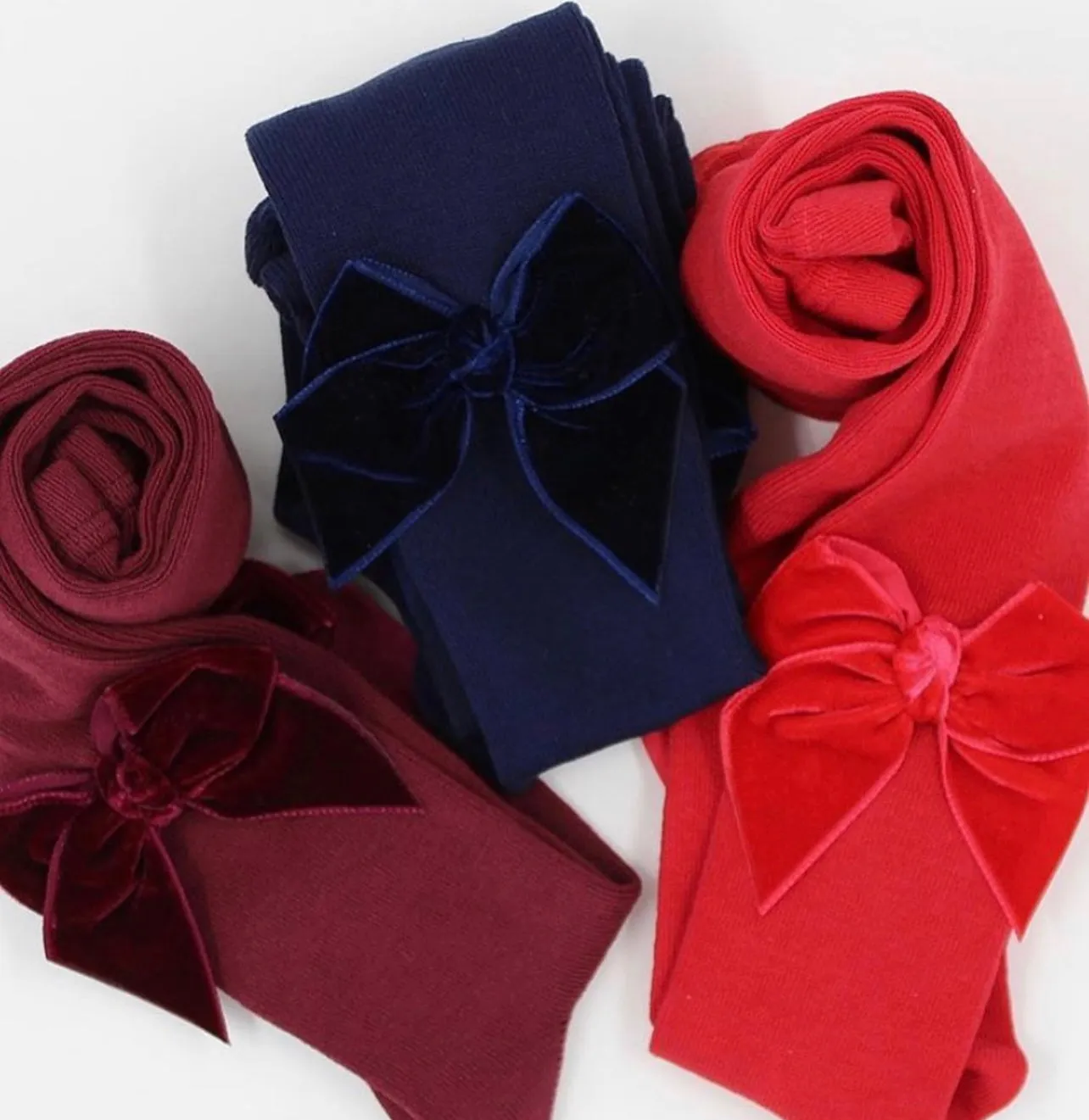 Nathalie Velvet Bow Tights
