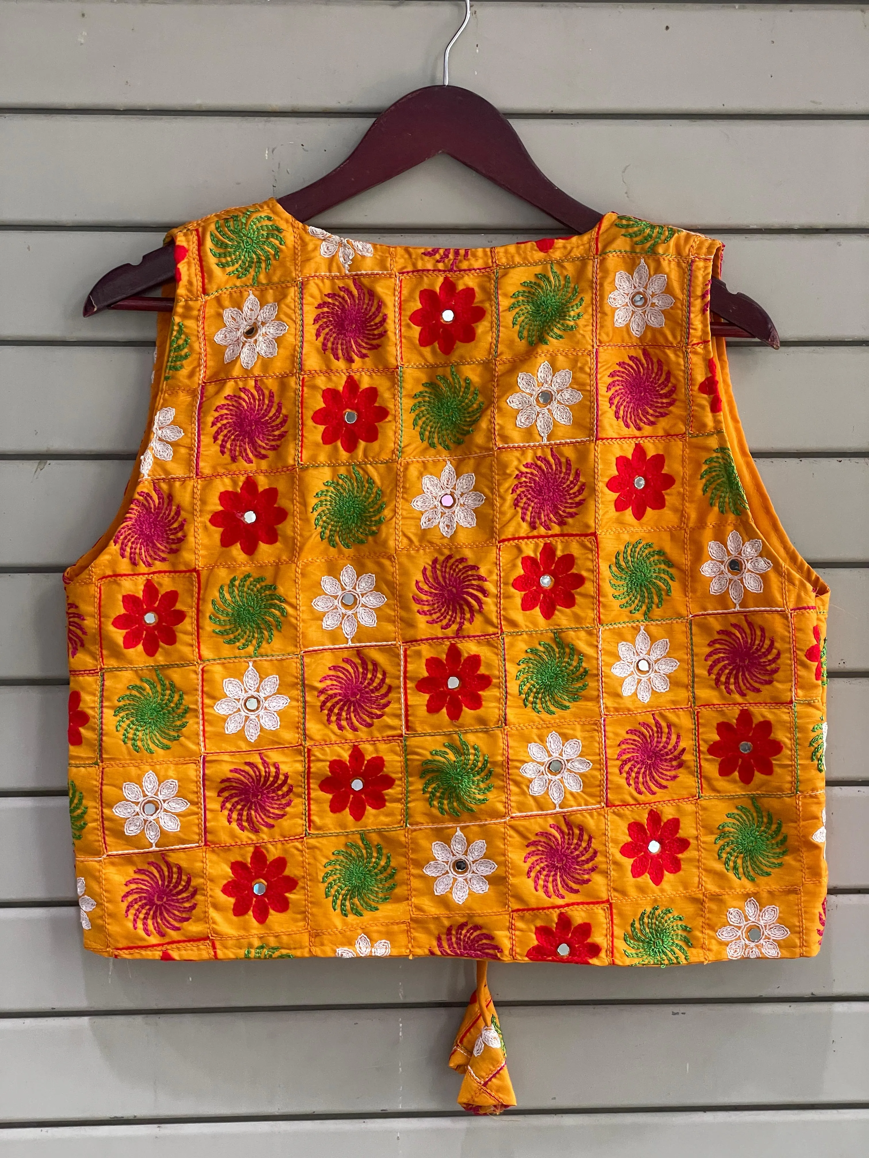 Navratri Traditional Garba Spl. Long Koti Jacket Multi Work With Real Mirrors For Women's