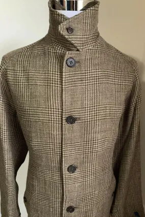 New$1195 Polo Ralph Lauren Men Linen/Silk Coat Trench Coat Brown 44R US
