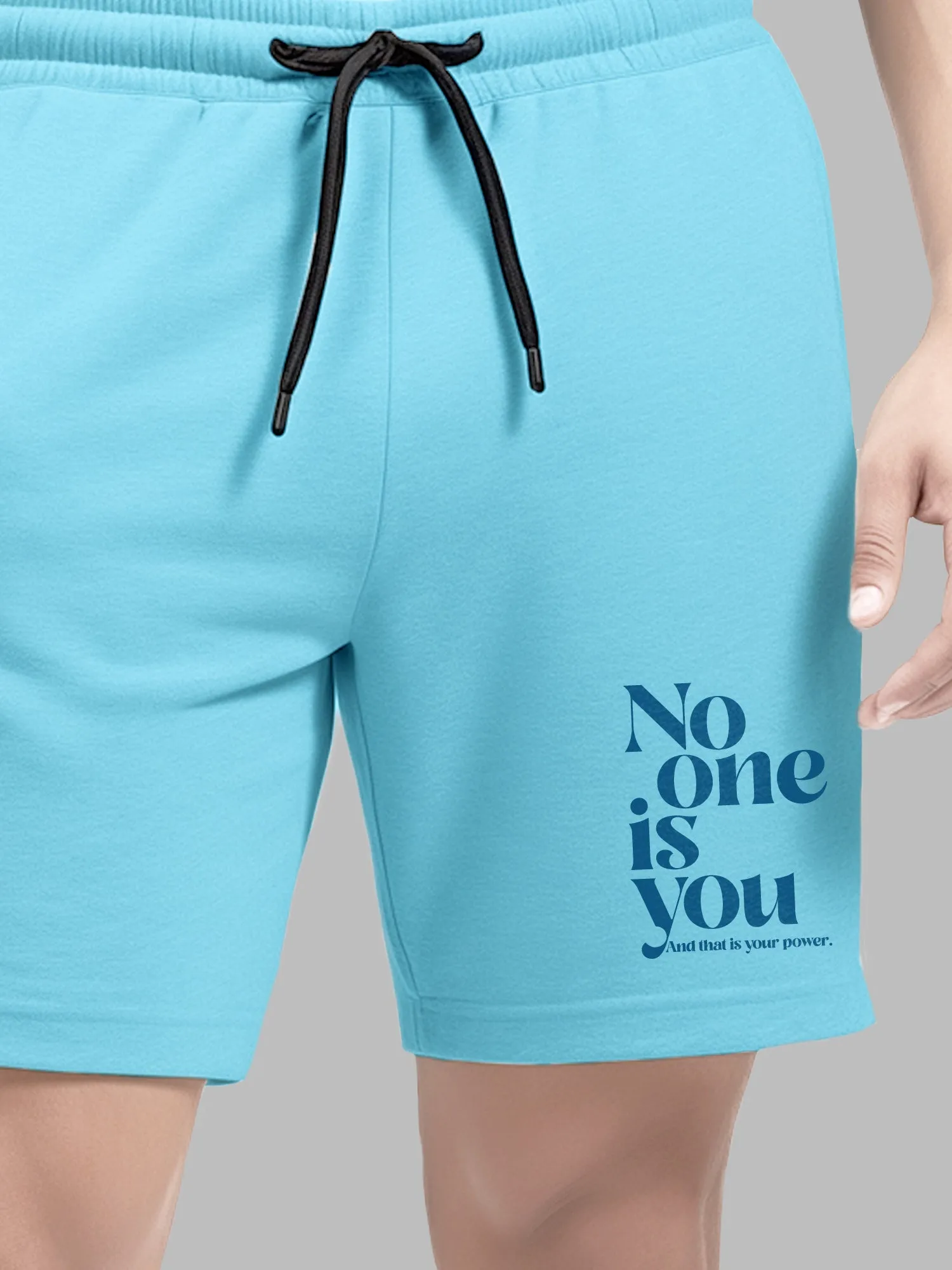 No One Is You Cotton Mens T Shirt and Shorts Combo Set (Plus Size)