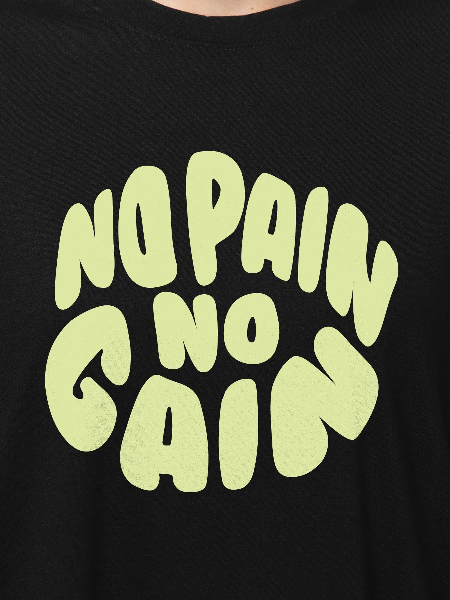 No Pain No Gain Cotton Mens T Shirt and Shorts Combo Set(Plus Size)