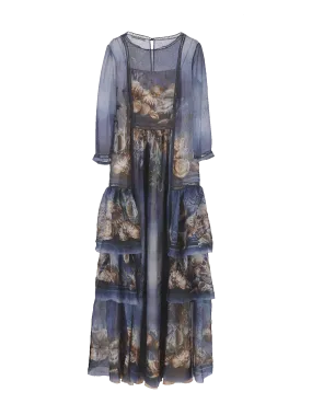 ocean-inspired silk maxi dress