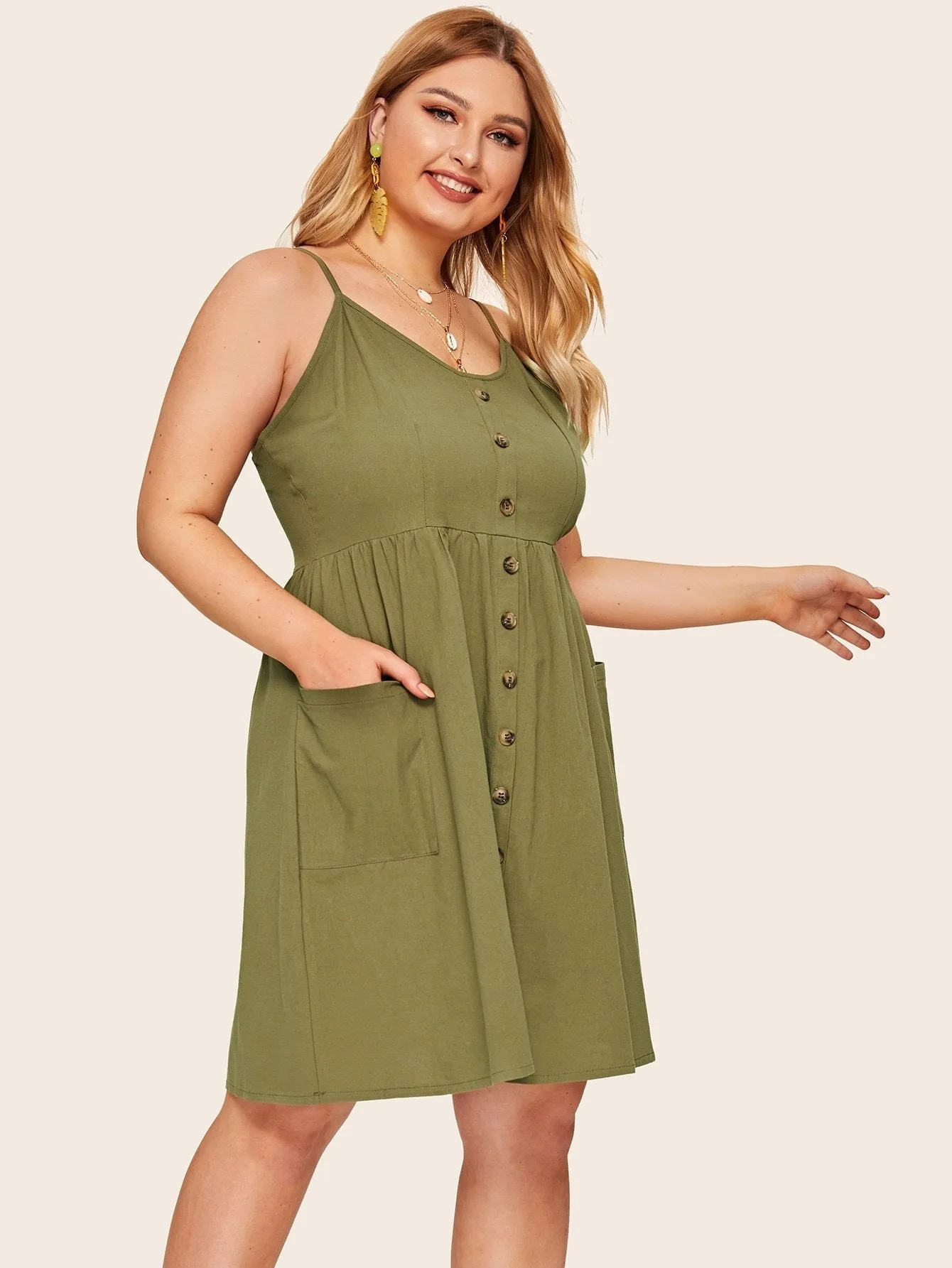 Plus Button Through Tea Dress