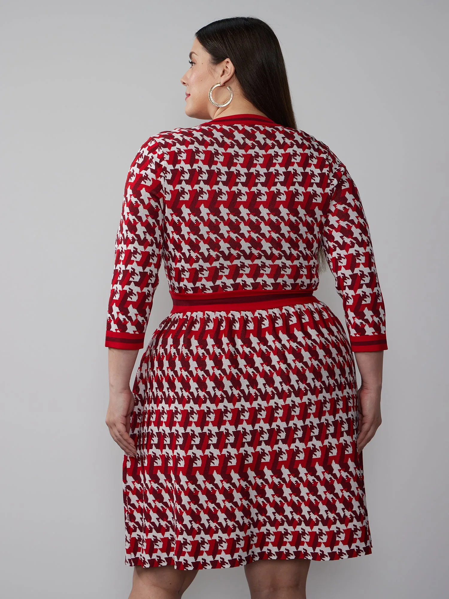 Plus Geometric Print Wrap Top Dress