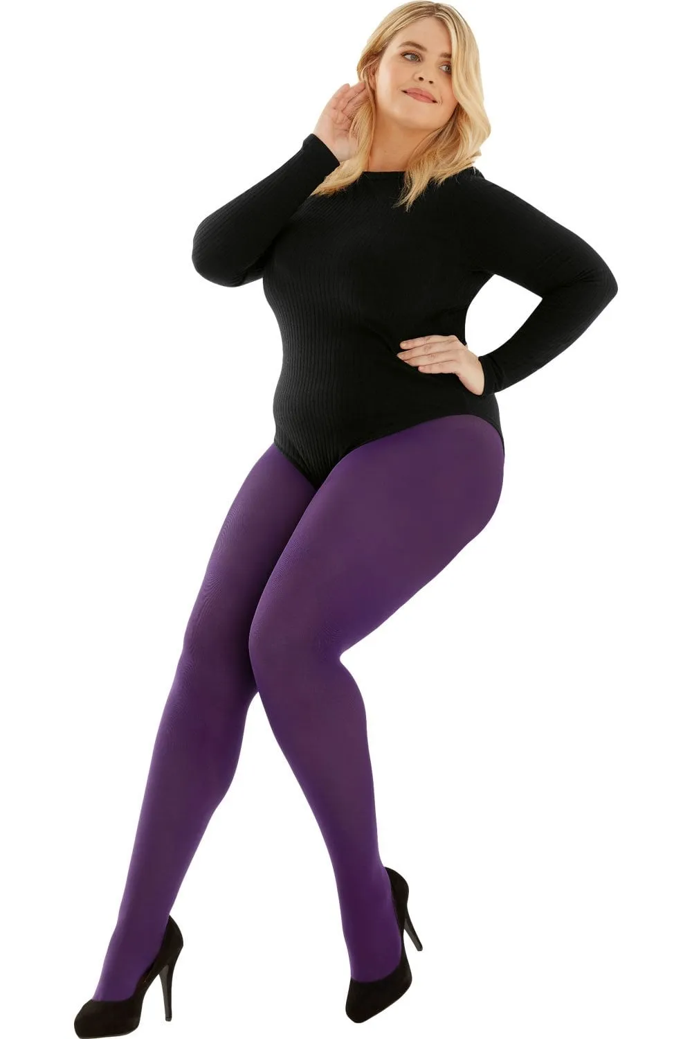 Pretty Polly Curves 60 Denier Colour Opaque Tights XL - XXL