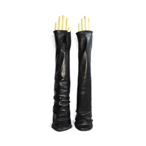 Procida - Women's Long Opera Leather Gloves Fingerless (60cm/ 23.6in)