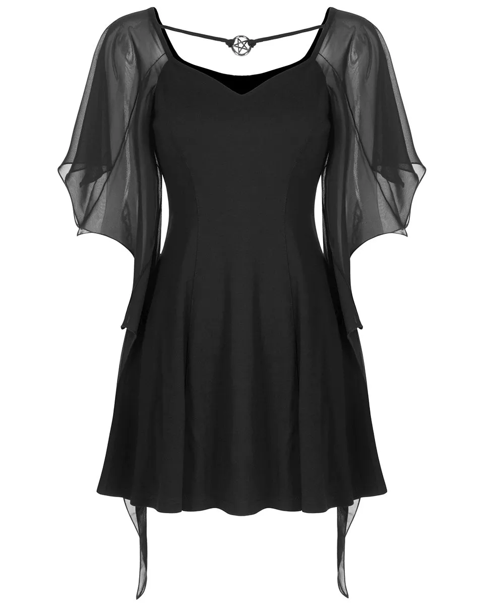 Punk Rave Daily Life Chiffon Bat Wing Mini Dress