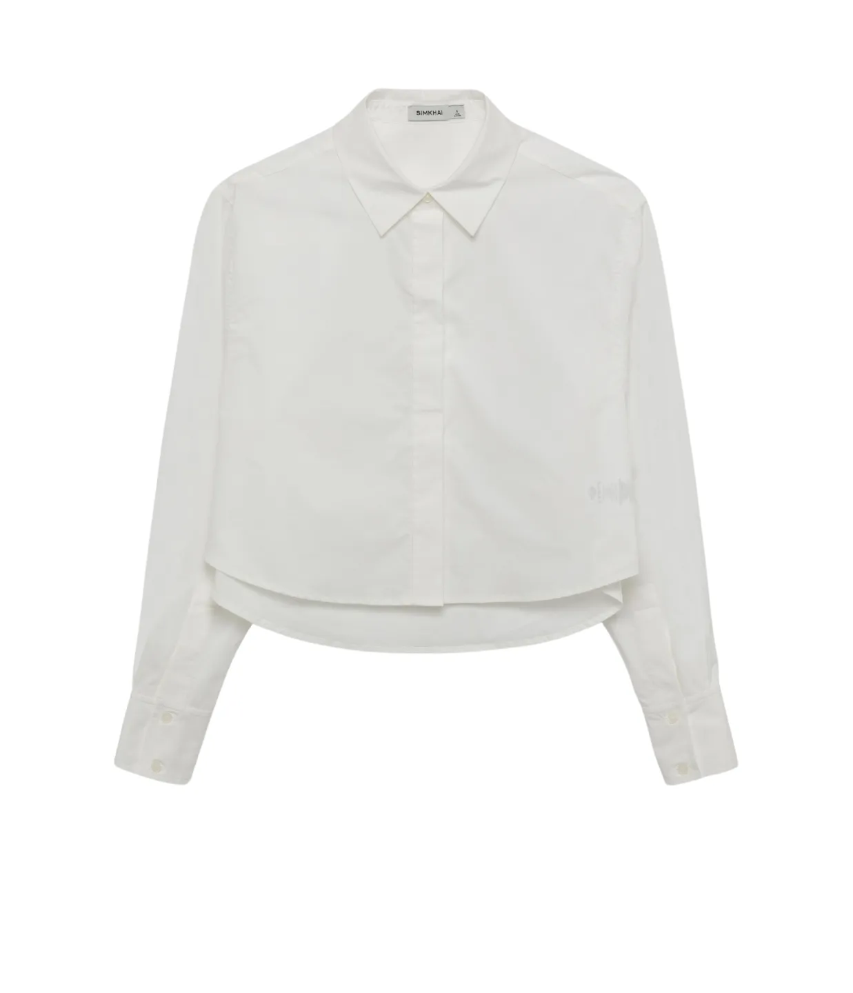 Renata Cropped Button Down Shirt in White