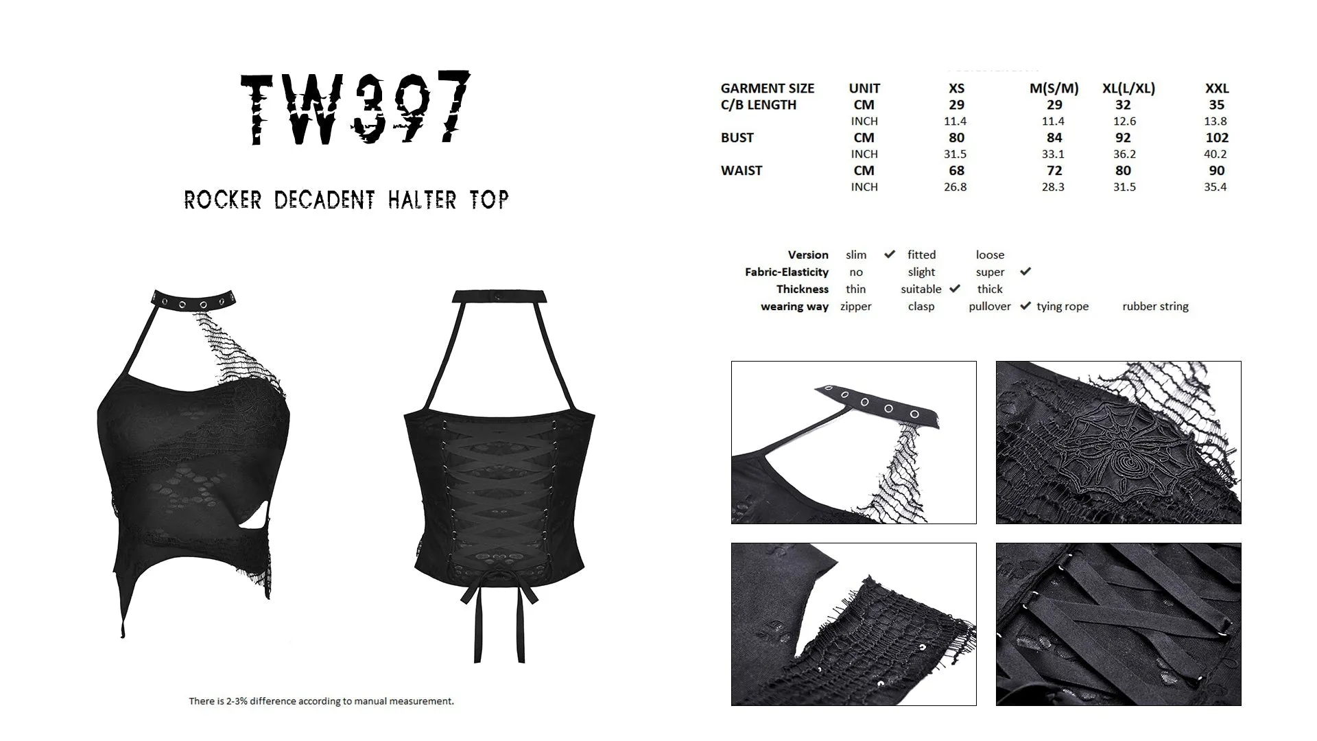 Rocker decadent halter top TW397