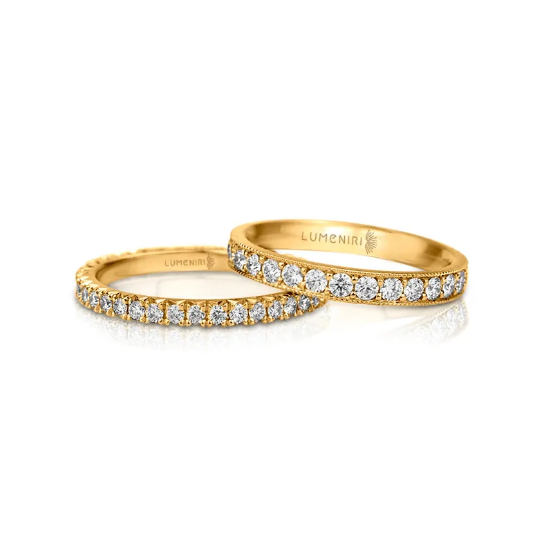 Rose Gold 18K Gold Milgrain Classic Eternity Band
