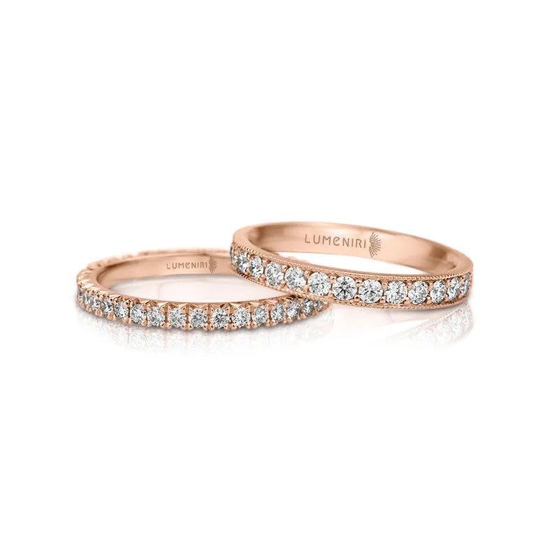 Rose Gold 18K Gold Milgrain Classic Eternity Band