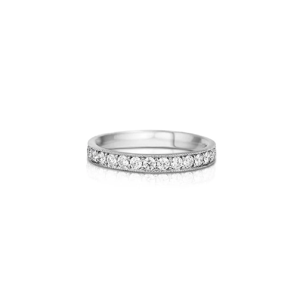 Rose Gold 18K Gold Milgrain Classic Eternity Band