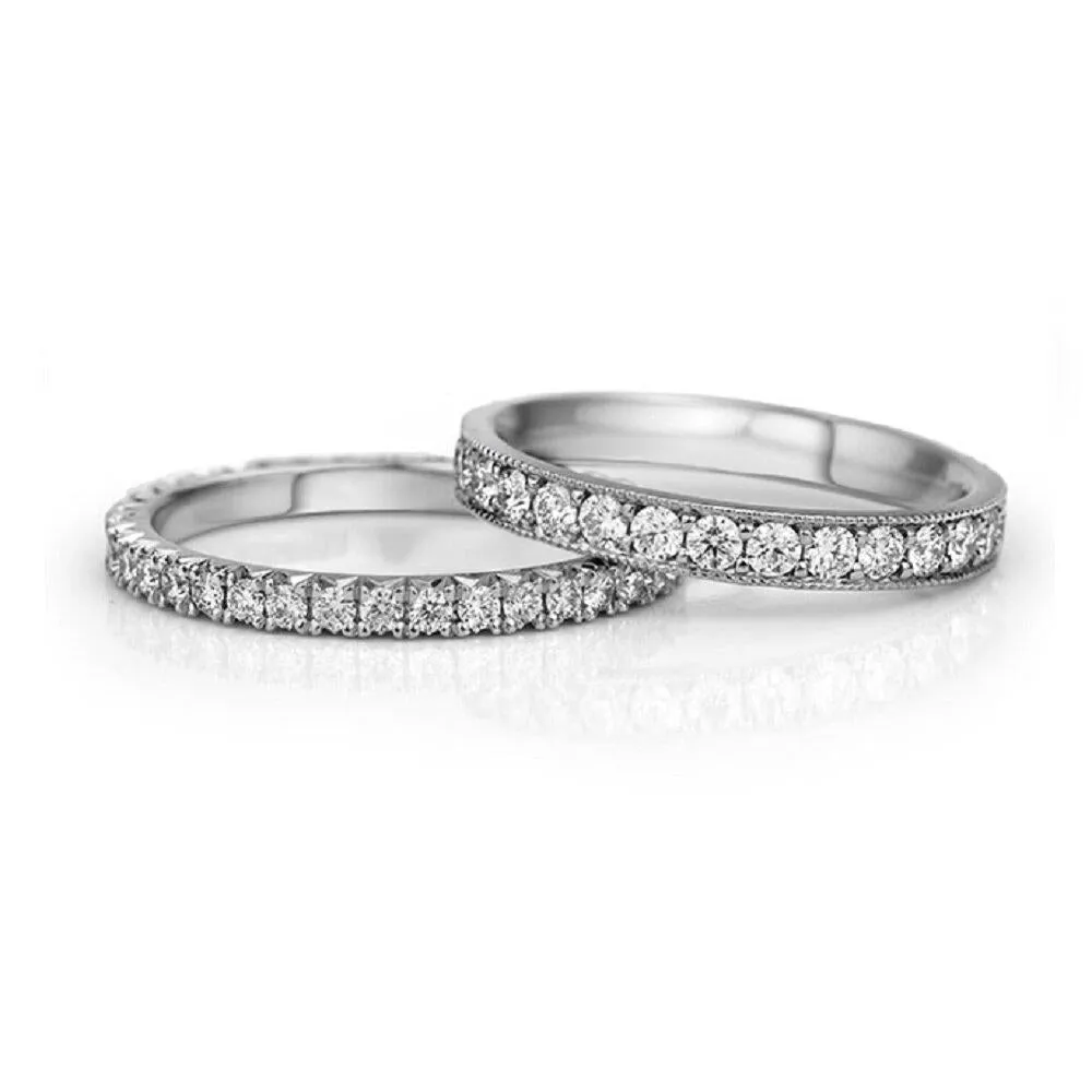 Rose Gold French Pave Eternity Band