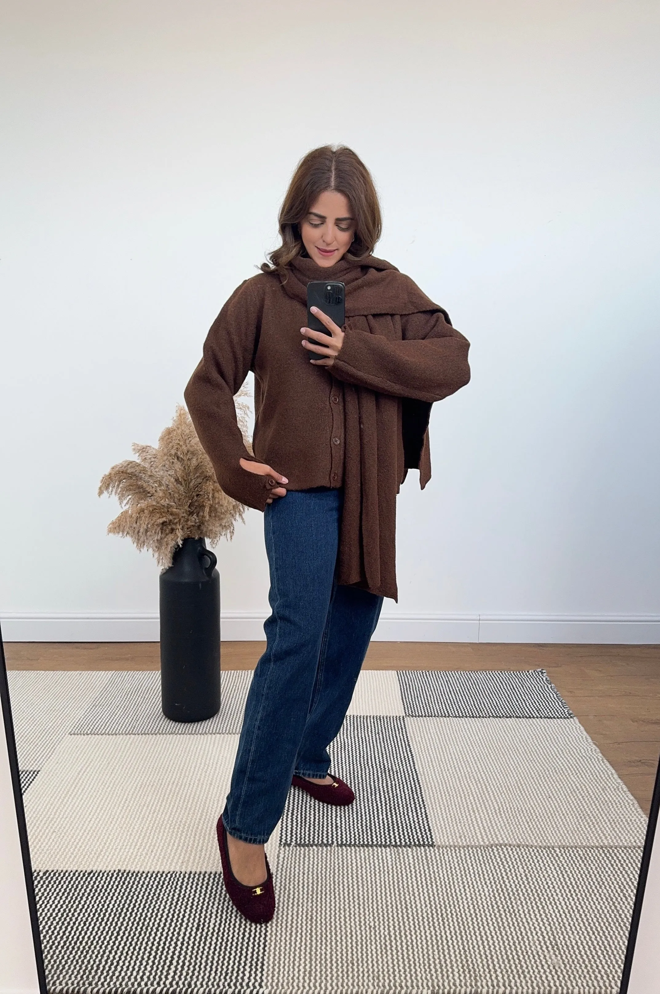 roux cardigan with scarf coco