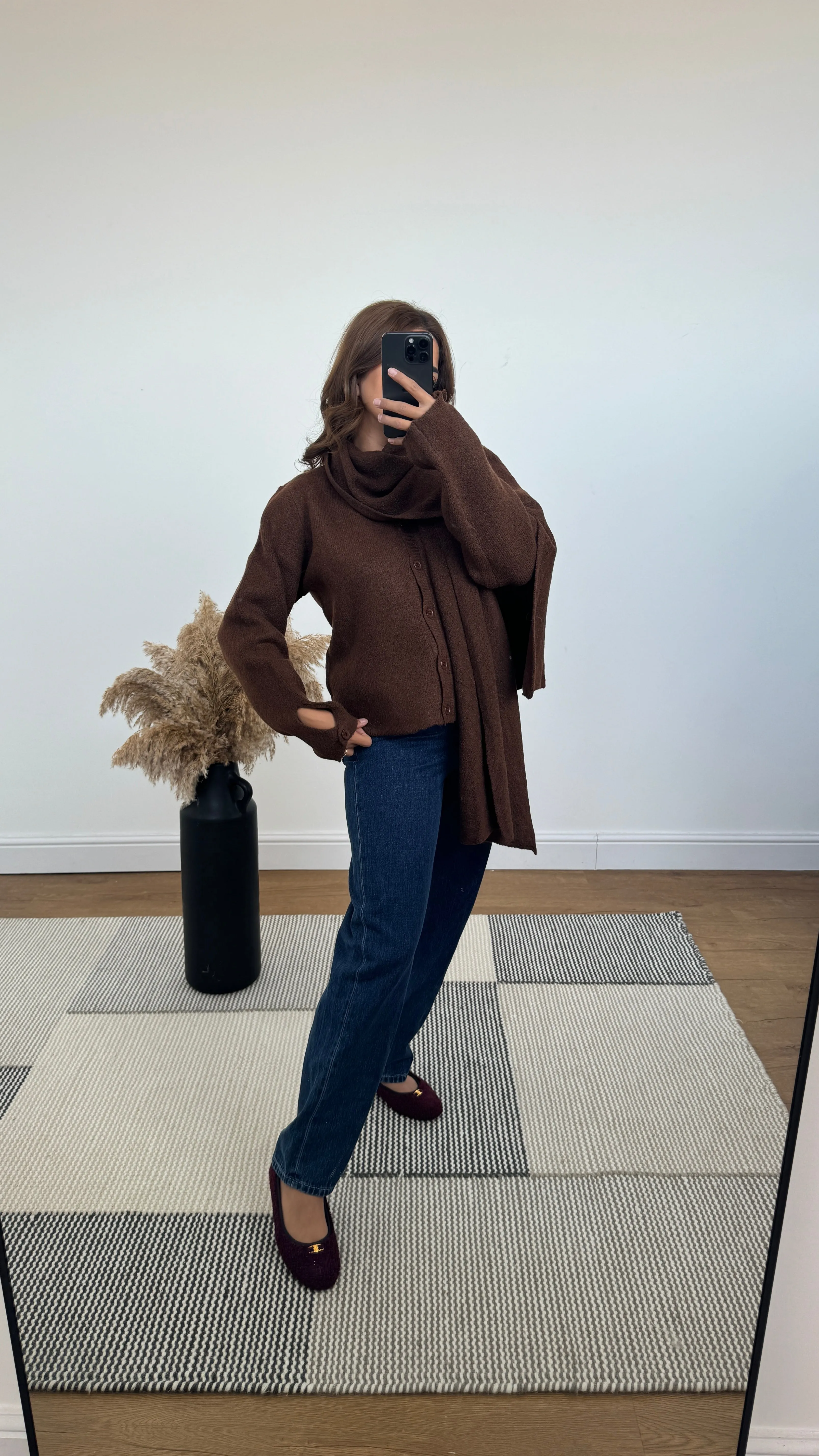 roux cardigan with scarf coco