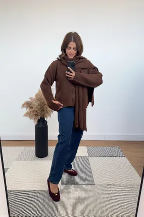 roux cardigan with scarf coco