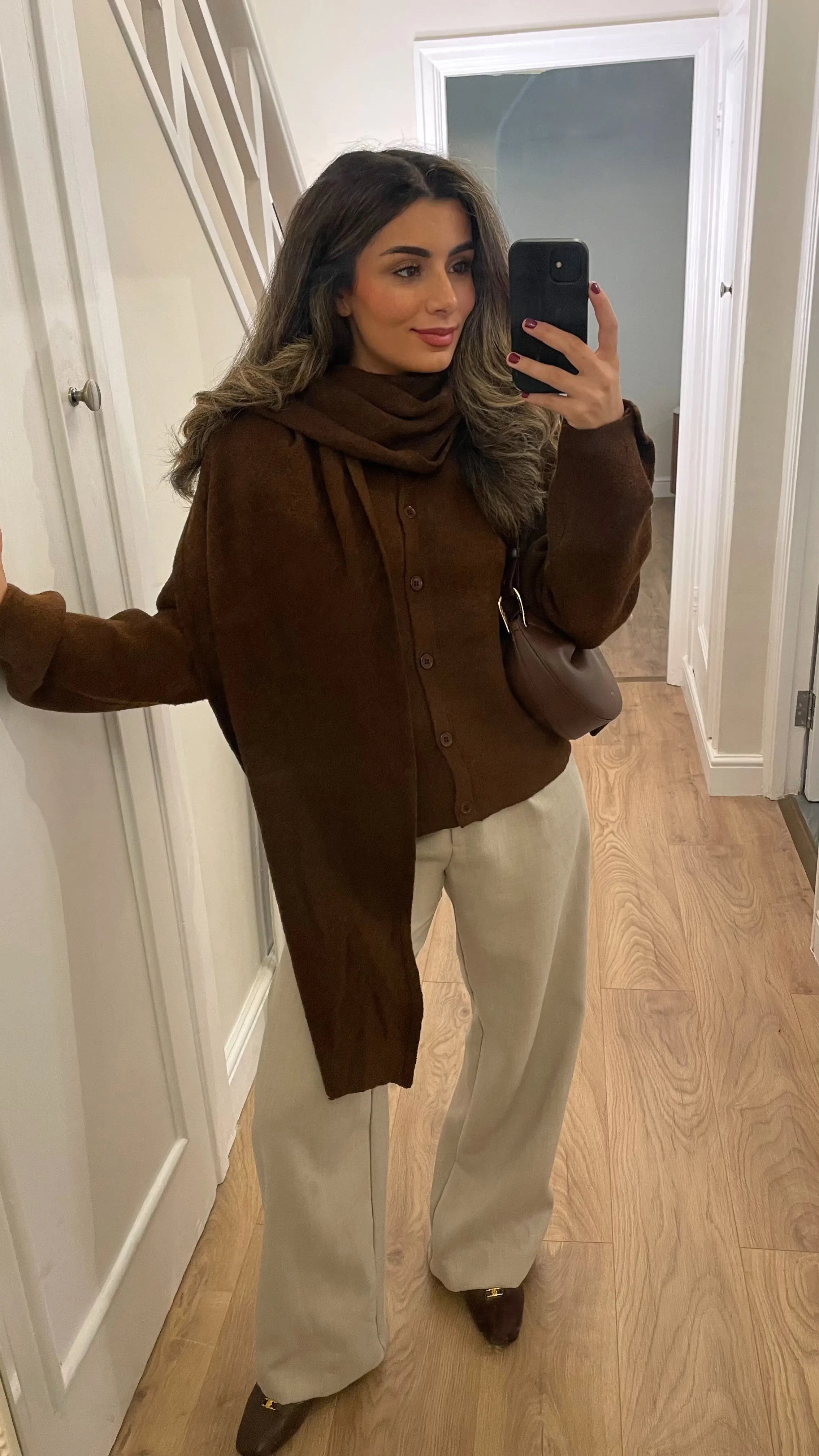 roux cardigan with scarf coco